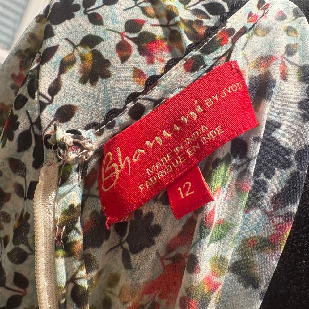 Anthropologie Bhanuni by Jyoti Floral Boho Dress Size 12 - Picture 7 of 7
